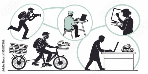 A series of icons depicting various activities and objects related to sports and outdoor activities. Vector