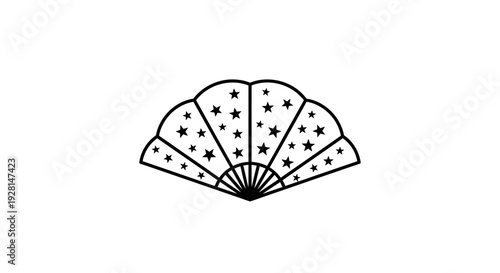 Handheld decorative folding fan accessory.