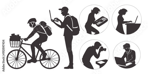 Diverse group of people engaged in various activities and hobbies Vector