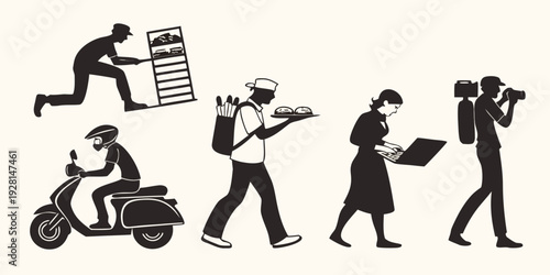 A diverse group of people engaged in various activities and professions Vector