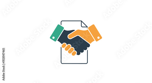Handshake Agreement Partnership Business Illustration.