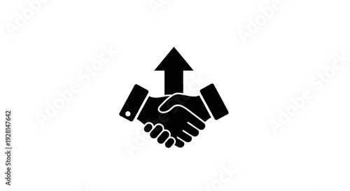 Handshake with Arrow Upward Symbol.