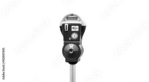 Parking Meter with Halftone Texture Effect