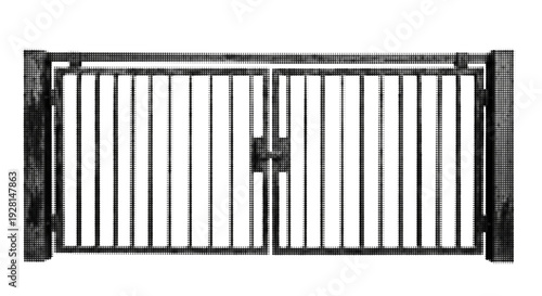 Metal Gate Fence with Halftone Texture Effect