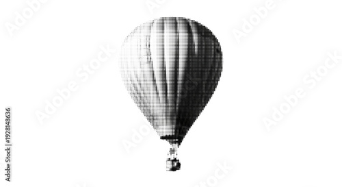 Hot Air Balloon with Halftone Texture Effect