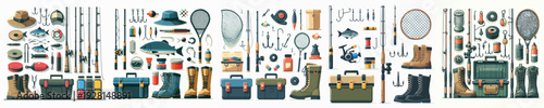 Vector of fisherman accessories