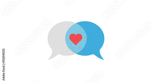 Heart in speech bubble icon.