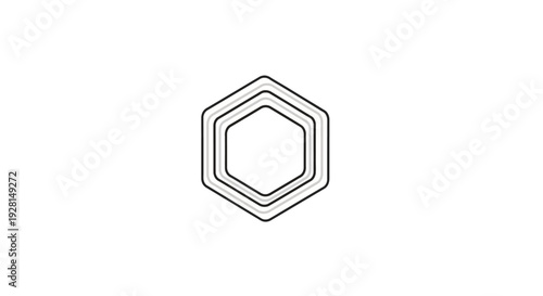 Hexagon Shape Simple Line Art Design.