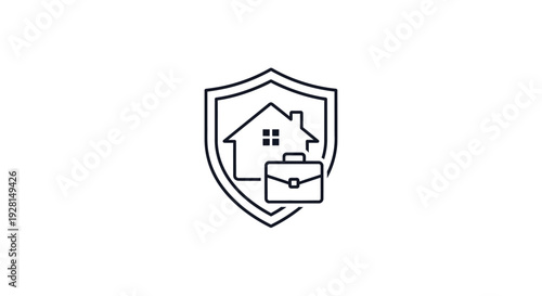 House Protection Shield Security Icon Design.