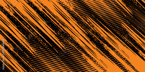orange black brush Car sticker wrap pattern banner abstract sporty lines black orange color combination grunge brush modern pattern racing motorsport design.vector illustration. eps 10