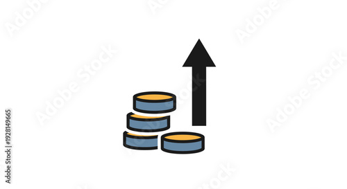 Increasing Stack of Coins with Arrow.