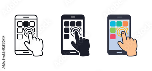 A set of 4 UI navigation icons in a delightful paper-cut layered vector style, featuring a muted earthy palette. This collection