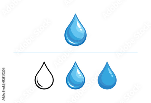 Resource saving depicted as a rounded water droplet with a clean tapered tip and glossy shape, fully defined as the sole object