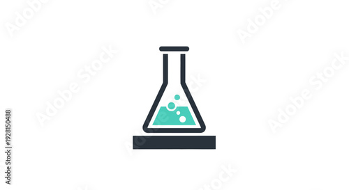 Laboratory Erlenmeyer Flask with Liquid.