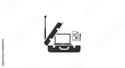 Laptop computer with wireless internet.