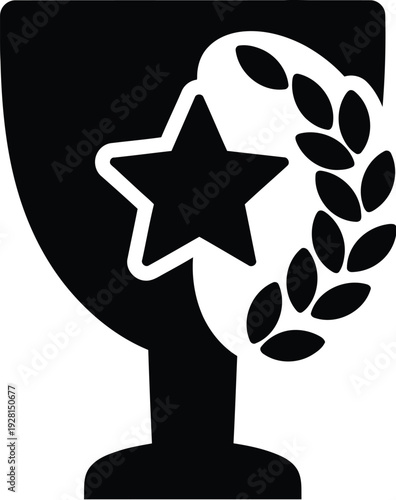 Award trophy star laurel wreath prize symbol