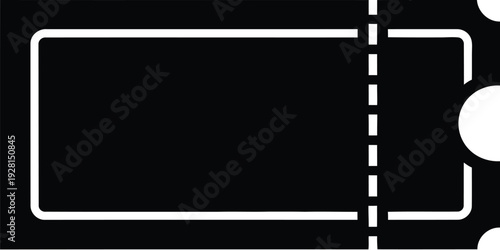 Coupon vector icon illustration, dotted line cutout perforated rectangular ticket voucher template