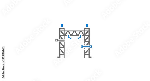 Industrial scaffolding structure with platform.