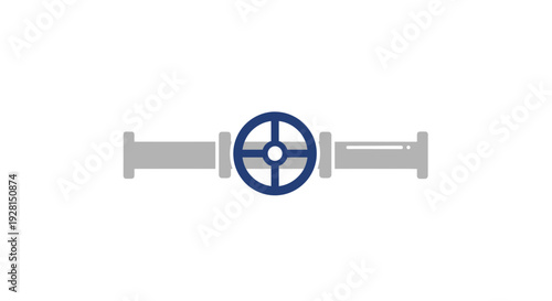 Industrial Valve with Blue Handle.