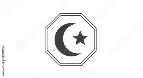 Islamic symbol with crescent moon star.