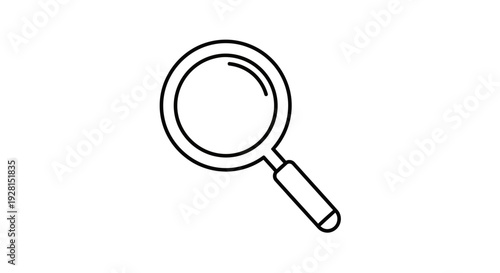 Magnifying glass simple line icon.