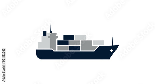 Large cargo ship with containers.