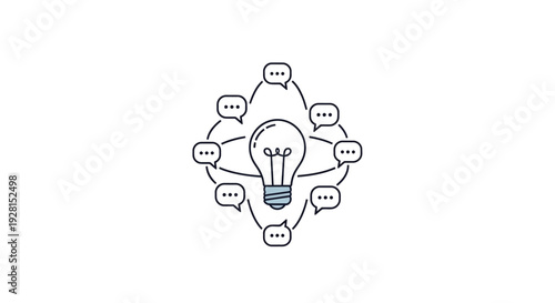 Lightbulb Idea Concept with Speech Bubbles.