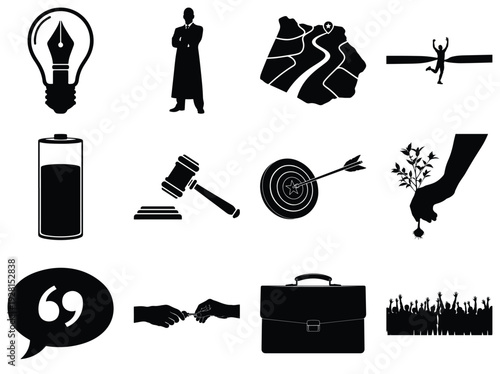 Black and white of leadership and business concepts