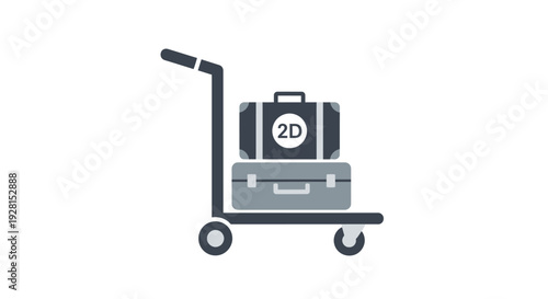 Luggage on a dolly cart.