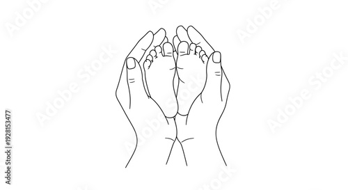 Simple line drawing of two hands clasped together in prayer or unity.