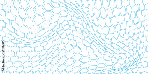 Seamless pattern with outlined hexagonal grid. Honeycomb mesh background. Abstract background with geometric grid. White hexagonal grid  vector illustration.