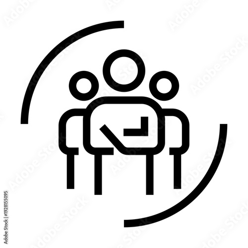 Icono de equipo profesional. Liderazgo corporativo, trabajo colaborativo, grupo ejecutivo, unión organizacional, talento empresarial. Ilustración vectorial lineal