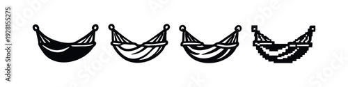 Summer Vacation Hammock Vector Symbol Collection
