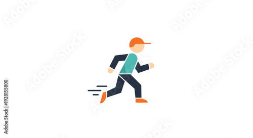 Man Running in Business Attire Illustration.