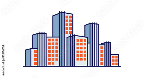 City Skyline with Modern Office Buildings.