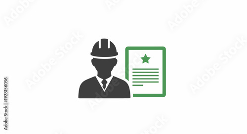 Man wearing hard hat and certificate.