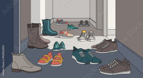 Collection of Various Shoes and Boots.