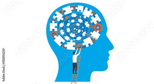 Human Head Puzzle Pieces Creative Thinking.