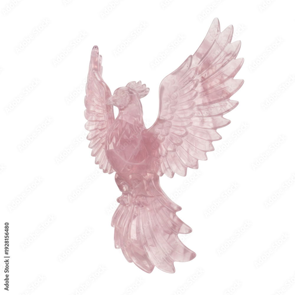 Fototapeta premium Pink Crystal Phoenix Bird Sculpture