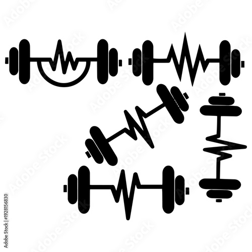 Bodybuilder Fitness and Wrestling Gym Icons Silhouette Pack