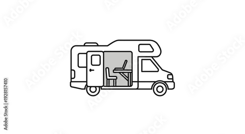 Motorhome Interior with Furniture.