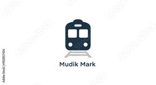 Mudik Mark Train Transportation Logo Icon.