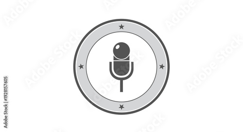 Microphone Icon in Circle Design Element.