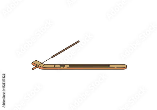 Aromatic Incense Stick Burning On A Wooden Holder In A Still Room Environment For Relaxation And Meditation Moments