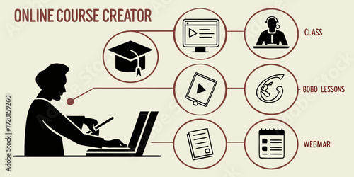 Unlocking the power of digital education through online learning platforms Vector