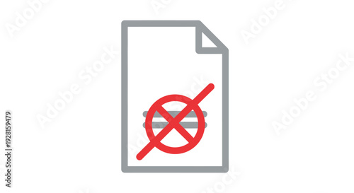No Document Prohibited Sign Symbol.