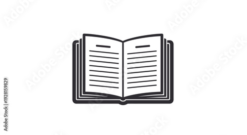 Open Book with Lined Pages Illustration.