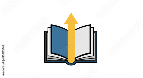 Open Book with Yellow Arrow Rising.