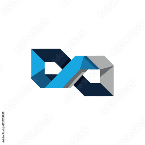 Abstract 3D Geometric Shapes Interconnected Design.