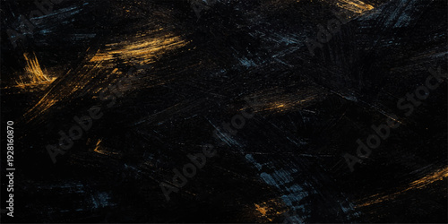 Black Grunge Texture with Gold Light Strokes – Dark Luxury Abstract Background